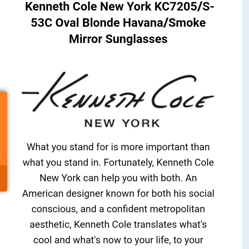 😶Kenneth Cole NY Oval Blonde Havana SmokeMirror glasses, eyewear,shades - Picture 11 of 13